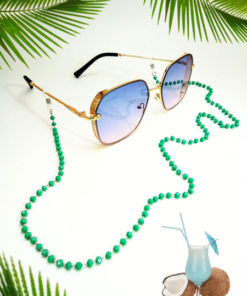 Green Glass Bead Eyeglass Chain