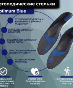 Orthotic Arch Support Insoles for Flat Feet - Optimum Blue