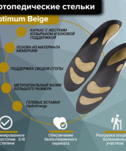 Orthotic Arch Support Insoles for Flat Feet - Optimum Beige