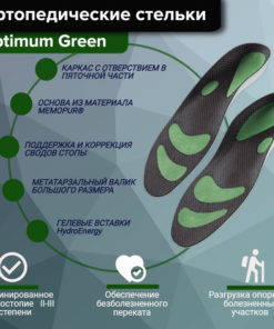 Orthotic Arch Support Insoles for Flat Feet: Sport & Optimum Green