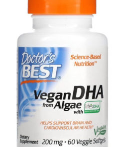 Vegan DHA Algae Supplement: 200mg, 60 Capsules