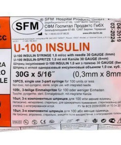 Insulin Syringes 1ml U-100 30G (0.3x8mm) Disposable - Box of 10