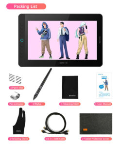 BOSTO BT-13HDK 13.3" Graphics Tablet: 8192 Pressure Levels, 8 Express Keys