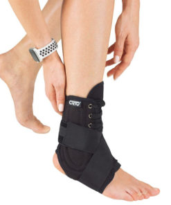 PAN 100 Ankle Support Brace: Lace-Up with Extra Strap, Black, Large