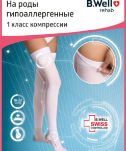 B.Well Compression Stockings: White, Class 1, 1 Pair