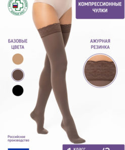 Premium Intex Compression Stockings (Chocolate, Class 1, 1 Pair) - Discounted