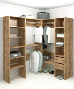 Modus #2 Wardrobe System: 140x190x208.4cm Oak Wood Shelving Unit