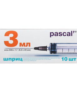 Pascal 3ml Syringe 23G (0.6x30) - Box of 10