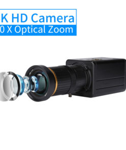 4K Webcam with 10x Optical Zoom & Manual Focus - Windows & Android Compatible