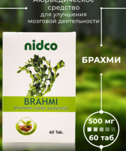 Brahmi Tablets (60 x 500mg) - Nidco Ayurveda Supplement