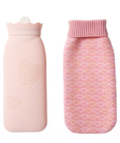 Jordan & Judy Silicone Hot Water Bottle with Knit Cover