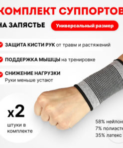 Wrist Support Brace Pair: Nylon, Latex & Polyester Blend