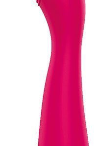 Raspberry Pink Curved Ribbed Vibrator: 20 Vibration Modes - 6 Inches