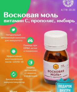 Immune Support Tablets: Wax Moth, Vitamin C, Propolis & Ginger (30 x 500mg)