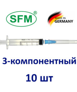 2ml 3-Part Syringe with 0.6x30mm Needle (Germany)