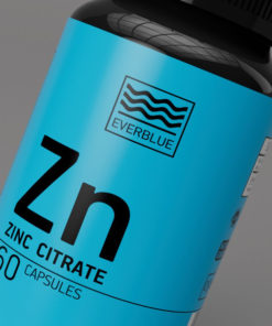 Zinc Citrate for Immunity, Skin, Bones, Teeth, & Nails - EVERBLUE (Switzerland)