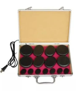 16-Piece Heated Stone Massage Set with Carrying Case