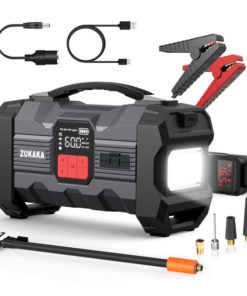 6000A Car Jump Starter with Compressor, 26800mAh Power Bank & LED Light