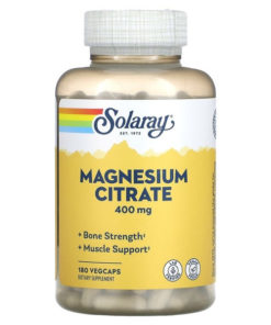 Solaray Magnesium Citrate 400mg (180 Capsules): Supports Heart, Muscle, Nerve & Circulation Health