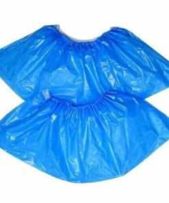 Heavy-Duty Shoe Covers, Double Elastic, Light Blue, 50 Pack