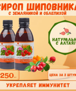 Rosehip Syrup with Strawberry & Sea Buckthorn Leaves - 2 x 250ml (Discounted)