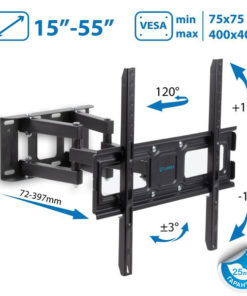Tuarex OLIMP-406 TV Wall Mount: Tilt & Swivel, up to 55", VESA 400x400