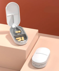 Daily Pill Organizer with Cutter: Medicine Box & Case