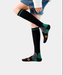 Compression Socks & Sleeves: Black & Green, 1 Pair, Class 1 Compression