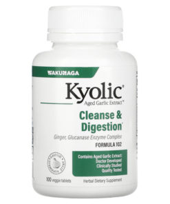 Kyolic Aged Garlic Extract: Digestive Support & Cleansing Supplement (100 Vegan Tablets)