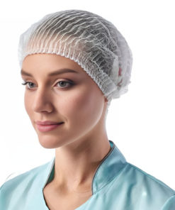 Disposable White Charlotte Bouffant Caps (100 Pack)