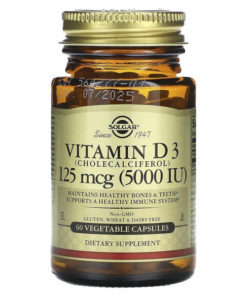 Vitamin D3 5000 IU (125 mcg) Supplement - 60 Veggie Capsules