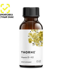 Thorne Research Vitamin D3 500 IU + K2 100 mcg (30ml Liquid)