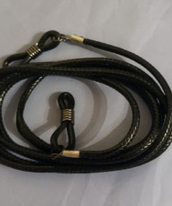 Black Leather Eyeglass Cord Holder