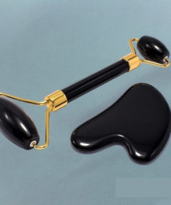 Black Obsidian Facial Roller & Gua Sha Set with Gift Box - Taiwan