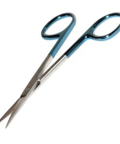Iris TC Blue Surgical Scissors, 115mm Straight