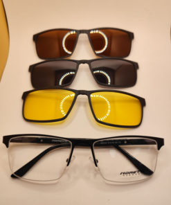 Wide Frame Polarized Sunglasses with 3 Interchangeable Lenses