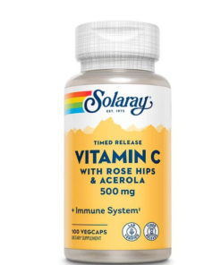 Solaray Vitamin C Time Release: 500mg Rose Hip & Acerola - 100 Capsules