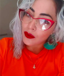 Cat Eye Glasses with Blue Light Blocking Lenses & Case