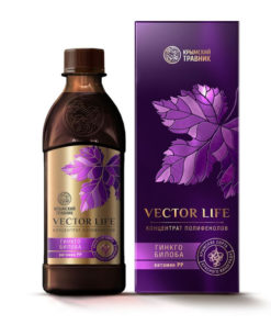 Crimean Herbal Polyphenol Concentrate with Ginkgo Biloba & Niacin (Vitamin PP) - Vector Life - 250ml