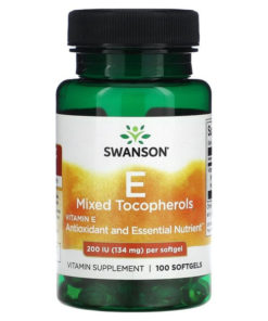 Swanson Vitamin E 200 IU (134mg) - Antioxidant & Essential Nutrient - 100 Softgels