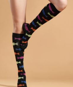 Compression Socks: Black & Pink - Red Heat