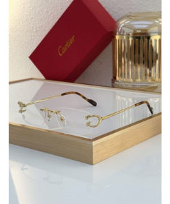 Cartier CT0344O Titanium Rimless Glasses for Myopia
