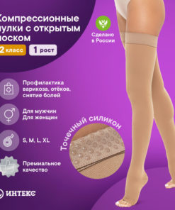 Intex Beige Compression Stockings, Class 2, 1 Pair