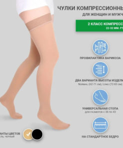 Pionic Beige Compression Stockings, Class 2, 2 Pack