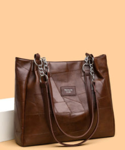Stylish & Spacious Medium Eco-Leather Shoulder Bag with Zipper