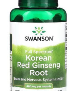 Swanson Korean Red Ginseng 400mg: Boost Energy, Endurance & Cognitive Function (90 Capsules)