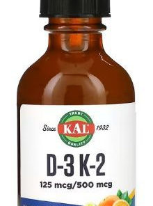 Vitamin D3 5000 IU + K2 75mcg Citrus - Bone & Heart Health Supplement
