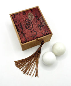 Baoding Balls: 2pc Nephrite Health Massage Balls, Stress Relief & Finger Exercise (2.5cm)