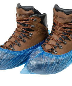 Blue Plastic Shoe Covers with Double Elastic - Heavy Duty (25µm, 3.3g) - Bulk Pack (3000 Pairs)