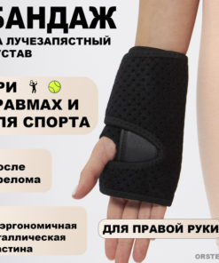 Wrist Brace, Right Hand, Strong Support, 1 Plate